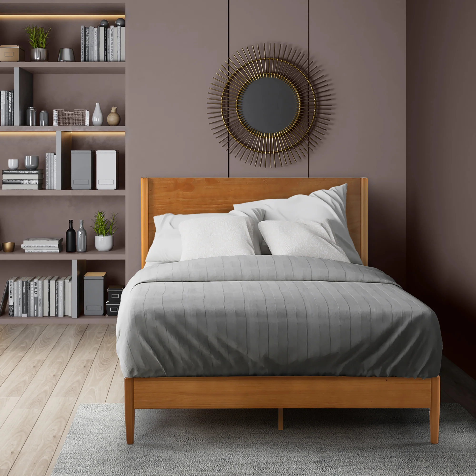 Allen Wood Platform Bed Frame - Image 3