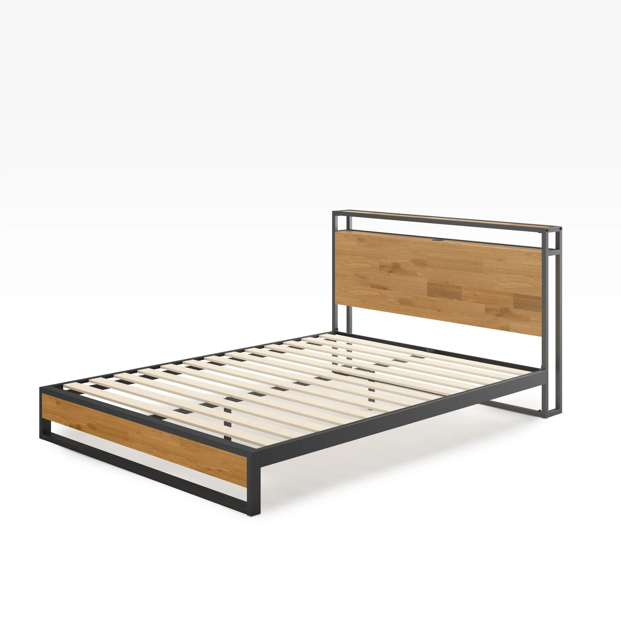 Suzanne Metal and Bamboo Platform Bed Frame with USB Port - Image 6
